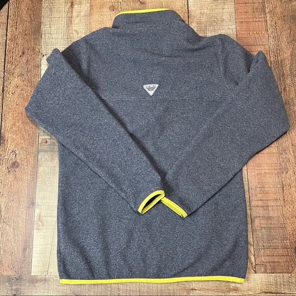 Columbia PFG Women's Blue Fleece Yellow Trim 1/4 Snap Jacket Sz S Outdoors Warm - Picture 4 of 4